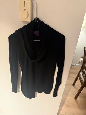 Ralph Lauren Purple Label Women's Sweater with Scarf Tie Black